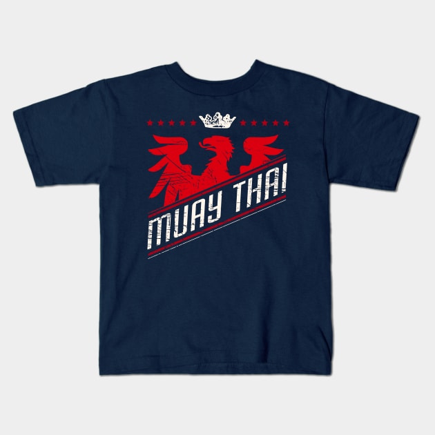 Eagle Muay Thai Shirt Kids T-Shirt by ThreadsMonkey